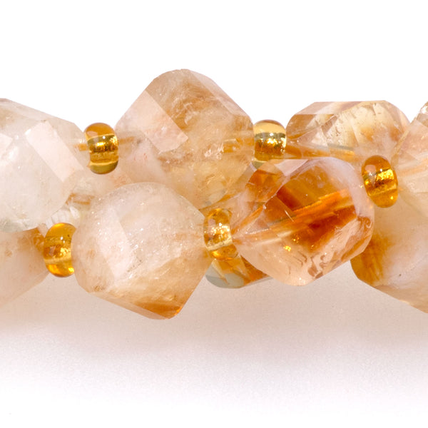 Citrine 7x8mm Faceted Swirl Oval - 15-16 Inch