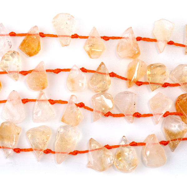 Citrine 9x13-12x16mm Top Drill Irregular Flat Drop - 15-16 Inch