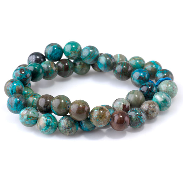 Peruvian Chrysocolla 10mm Round - 15-16 Inch