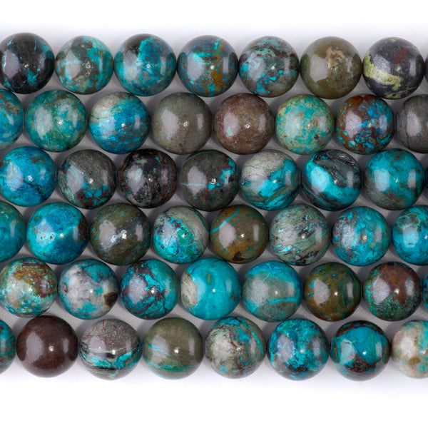 Peruvian Chrysocolla 10mm Round - 15-16 Inch