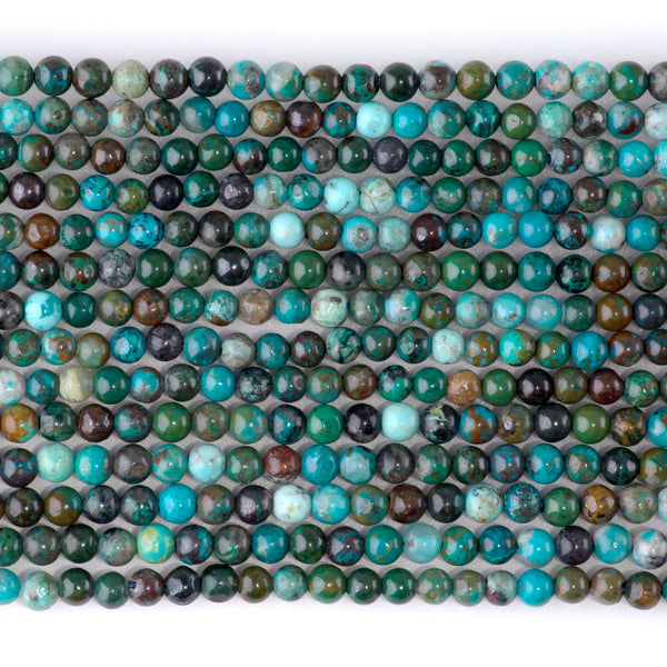 Peruvian Chrysocolla 4mm Round - 15-16 Inch