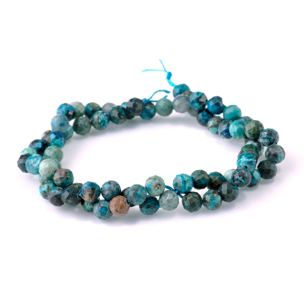 Chrysocolla 6mm Faceted Round - 15-16 Inch