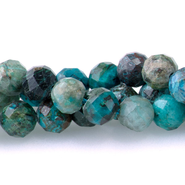 Chrysocolla 6mm Faceted Round - 15-16 Inch