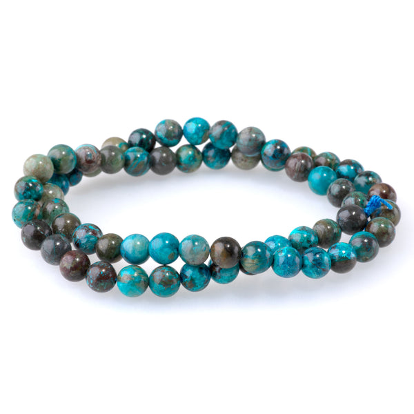 Peruvian Chrysocolla 6mm Round - 15-16 Inch