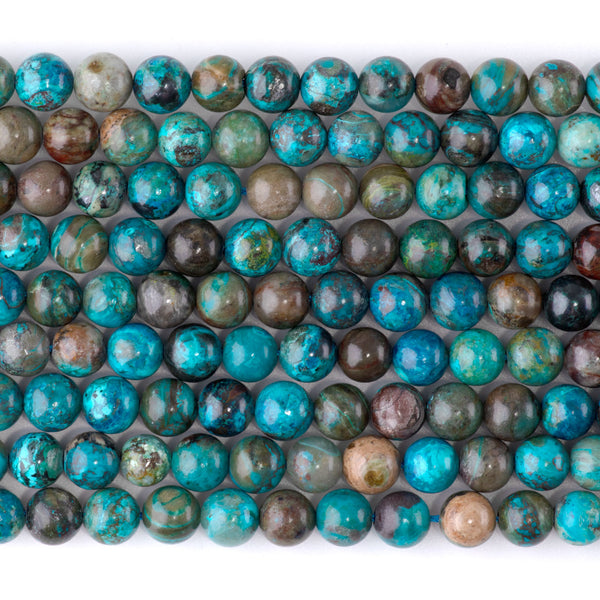 Peruvian Chrysocolla 6mm Round - 15-16 Inch
