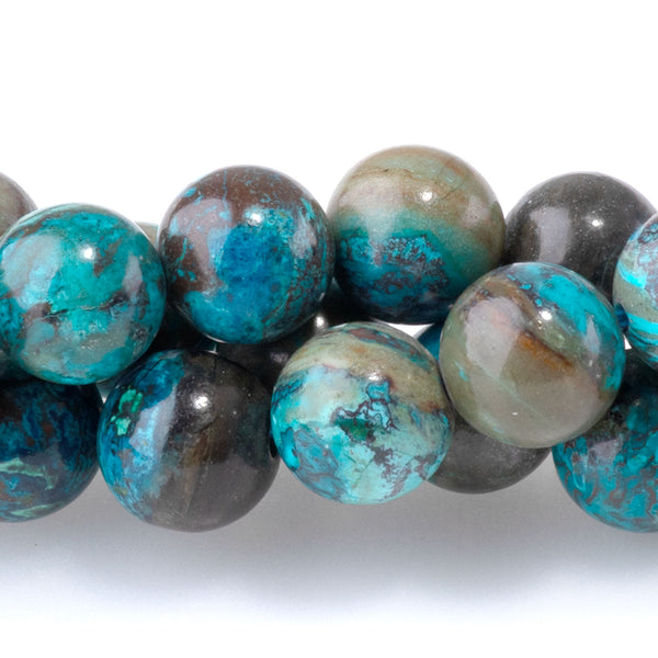Peruvian Chrysocolla 8mm Round - 15-16 Inch