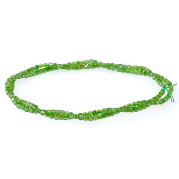 Diopside 2.5mm Table Cut Cube Bead - 15-16 Inch