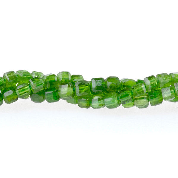 Diopside 2.5mm Table Cut Cube Bead - 15-16 Inch