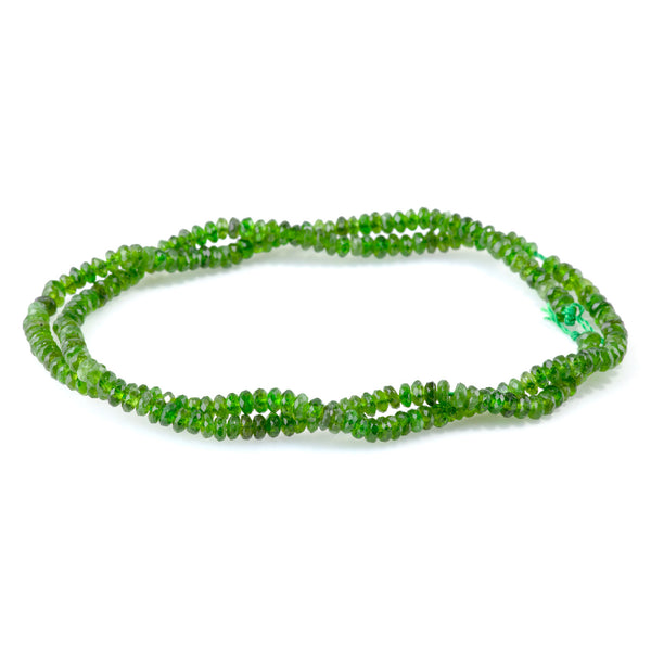 Diopside 2x3mm Faceted Rondelle AAA Grade - 15-16 Inch