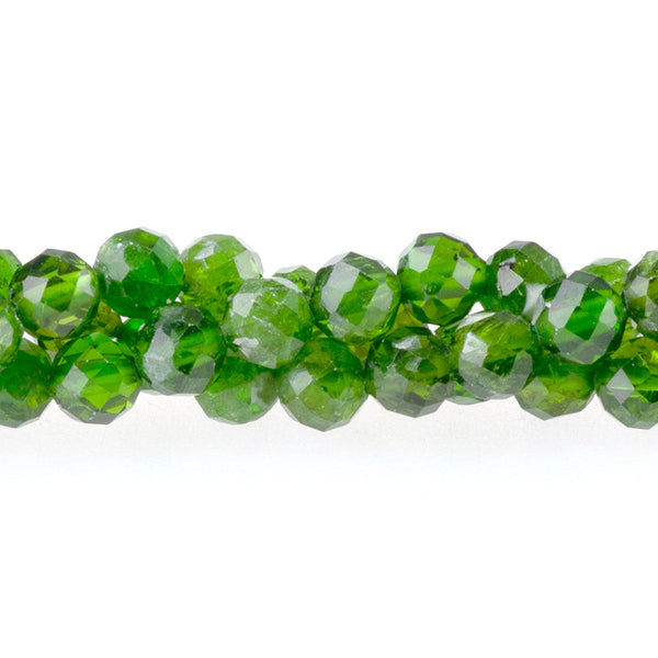 Diopside 4mm Faceted Round AA Grade - 15-16 Inch