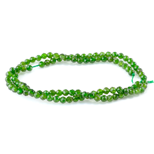 Diopside 4mm Faceted Round AAA Grade - 15-16 Inch