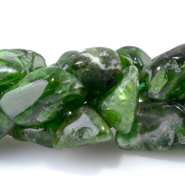 Diopside 7x9-8x10mm Pebble - 15-16-Inch