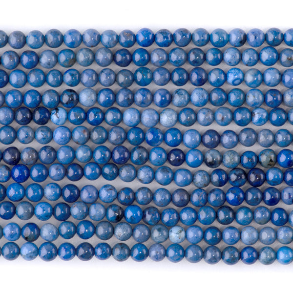 Dumortierite 4mm Round AAA Grade - 15-16 Inch