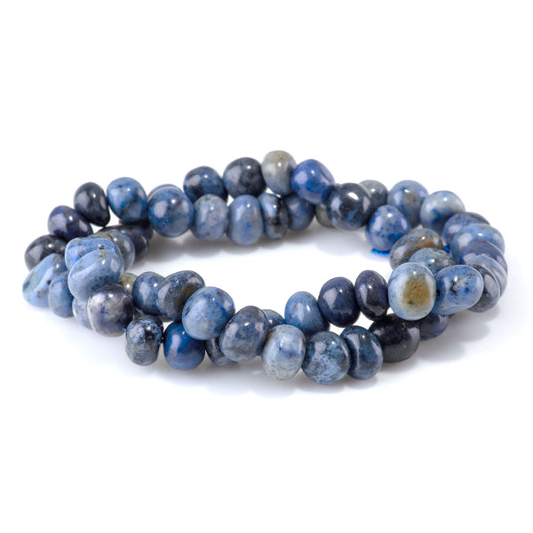 Dumortierite 8x10-9x13mm Side Drilled Pebble - 15-16 Inch