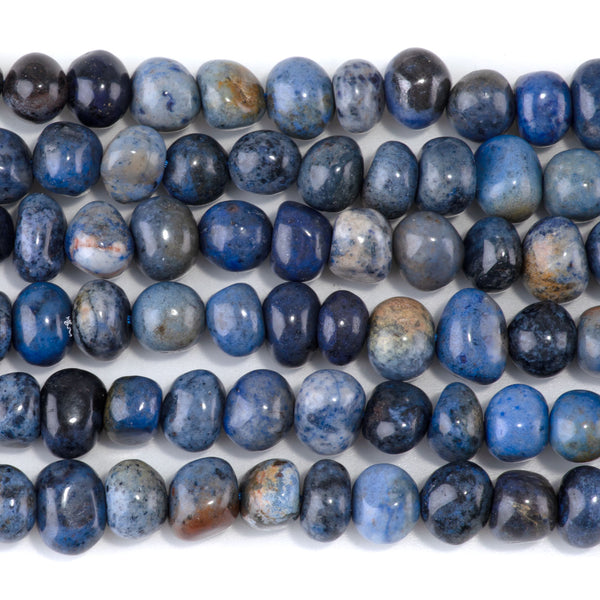 Dumortierite 8x10-9x13mm Side Drilled Pebble - 15-16 Inch