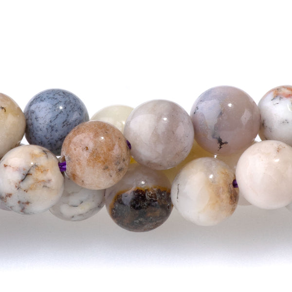 Purple Dendritic Opal 6mm Round - 15-16 Inch