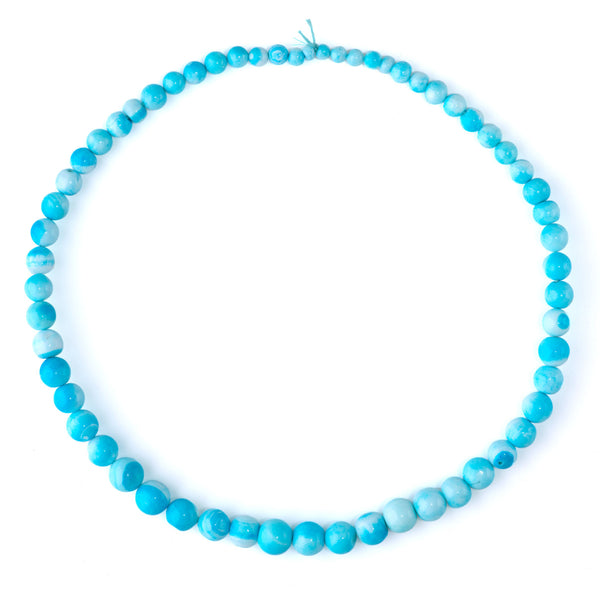 Opal (Dyed) 4-7x10-11mm Sky Blue Graduated Irregular Round - 15-16 Inch