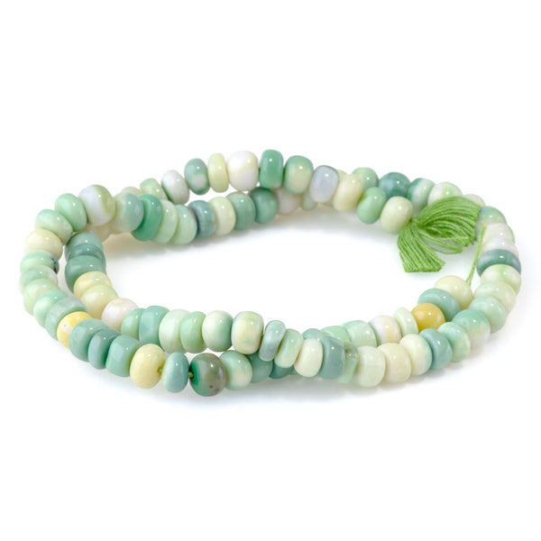 Opal (Dyed) 5-6mm Mixed Green Irregular Rondelle - 13 Inch