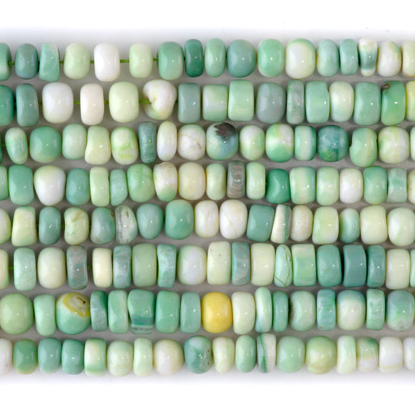 Opal (Dyed) 5-6mm Mixed Green Irregular Rondelle - 13 Inch