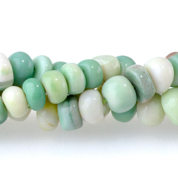 Opal (Dyed) 5-6mm Mixed Green Irregular Rondelle - 13 Inch