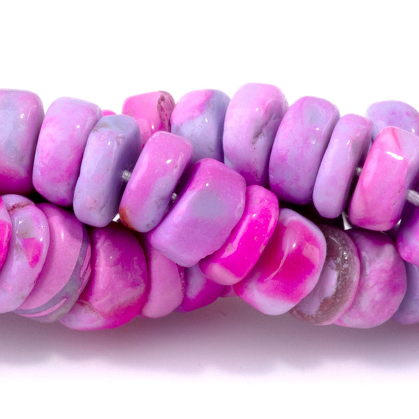 Opal (Dyed) 8-9mm Mixed Pink Irregular Heishi - 15-16 Inch