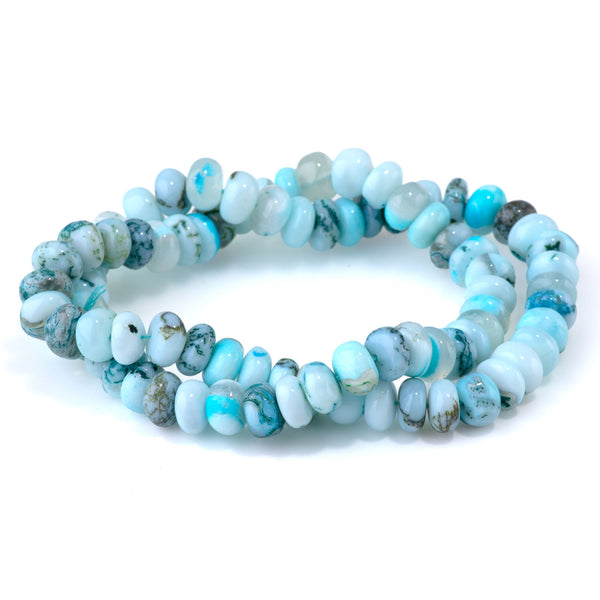 Opal (Dyed) 8-9mm Mixed Blue Irregular Rondelle - 15-16 Inch