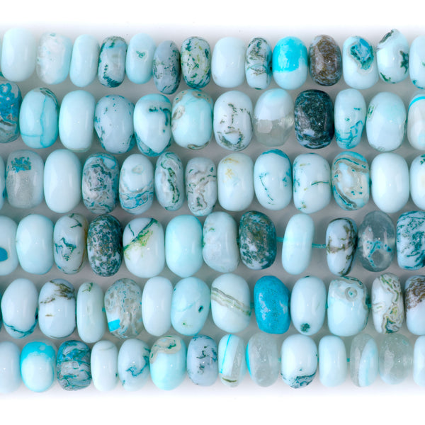 Opal (Dyed) 8-9mm Mixed Blue Irregular Rondelle - 15-16 Inch
