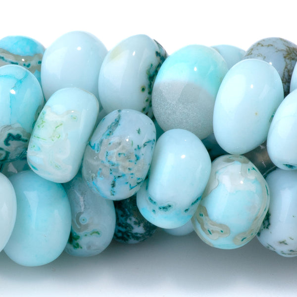 Opal (Dyed) 8-9mm Mixed Blue Irregular Rondelle - 15-16 Inch