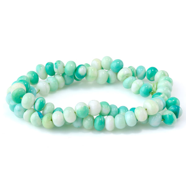 Opal (Dyed) 8-9mm  Mixed Green Irregular Rondelle - 15-16 Inch