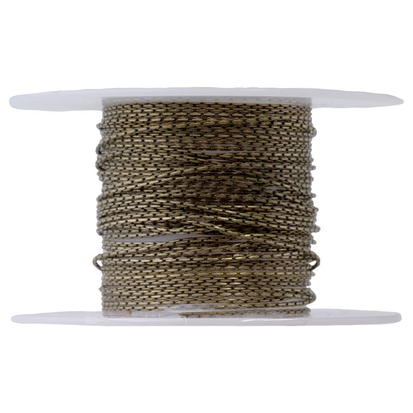 0.7mm Beading Chain in Antique Brass Plated Brass - 15 Foot Spool