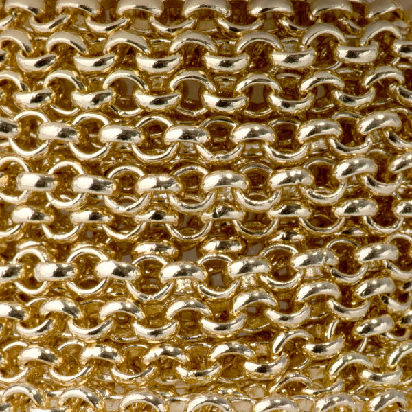 3.5mm Rolo Chain in Gold Plated Brass - 10 Foot Spool