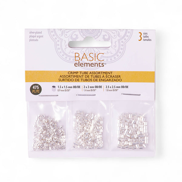 Crimp Tube Assortment Pack - 475 pcs - Silver Plated