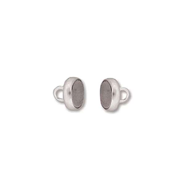 6mm Magnetic Clasp - Silver Plated - 5 Pack