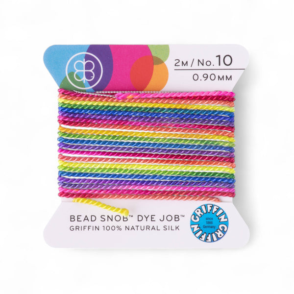 Griffin 100% Silk Cord Dakota Stones EXCLUSIVE Rainbow Bead Snob® Dye Job® 2 Meters - Size 10 (0.90mm)