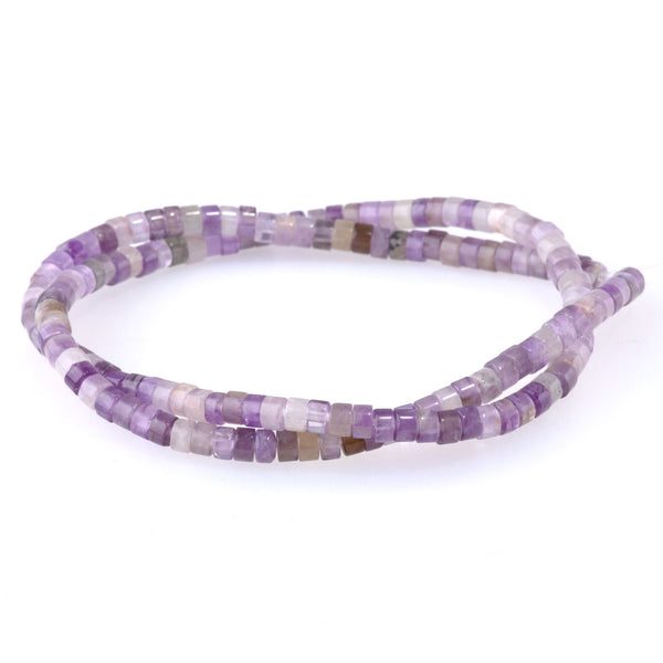 Dog Teeth Amethyst 2x4mm Heishi - 15-16 Inch