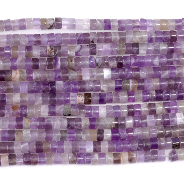 Dog Teeth Amethyst 2x4mm Heishi - 15-16 Inch