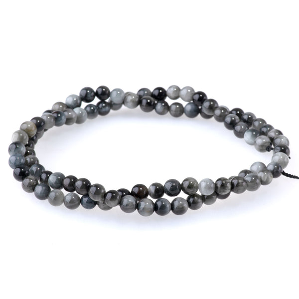 Eagle Eye Stone 4mm Round - 15-16 Inch