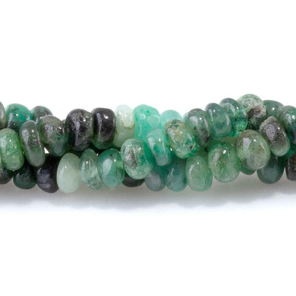 Emerald 2-4mm Banded Irregular Rondelle - 14 Inch