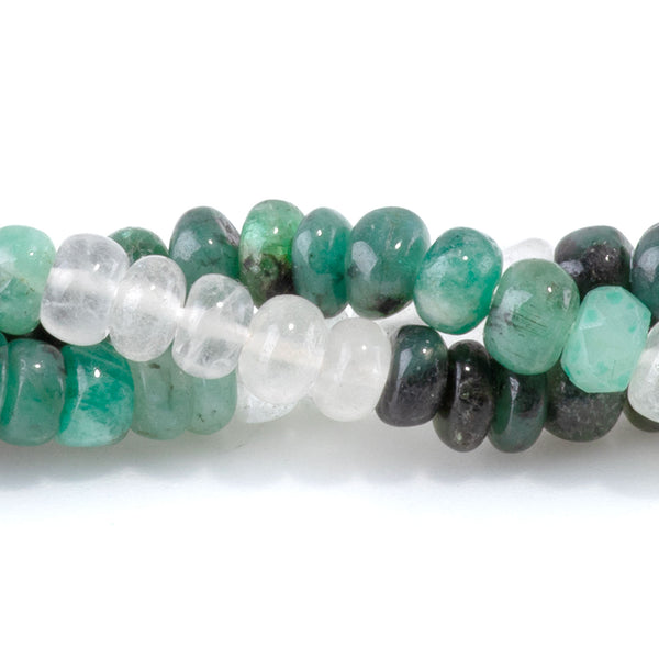 Emerald 2-5mm Banded Irregular Rondelle - 15-16 Inch