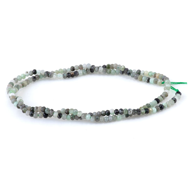 Emerald 2x3mm Rondelle Faceted - 15-16 Inch