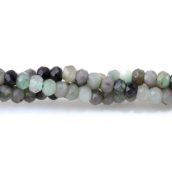 Emerald 2x3mm Rondelle Faceted - 15-16 Inch