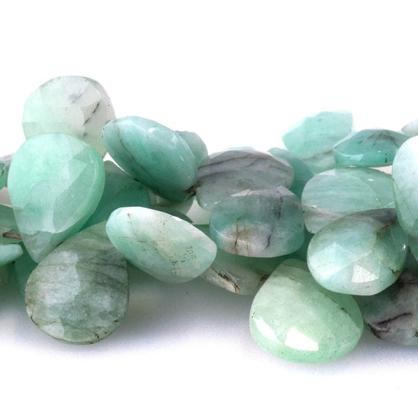 Emerald 5x8-8x12mm Faceted Pear - 8 Inch