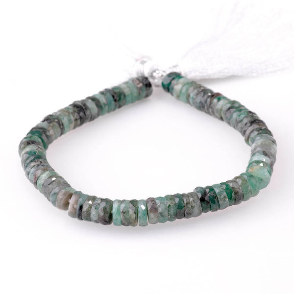 Emerald 6-9mm Faceted Iregular Tyre - 8 Inch