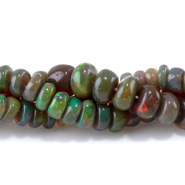 Ethiopian Opal 1.5x3-3x5mm Graduated Irregular Rondelle - 17 Inch