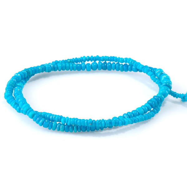 Ethiopian Opal 1-5mm (Dyed) Sky Blue Graduated Rondelle - 18 Inch