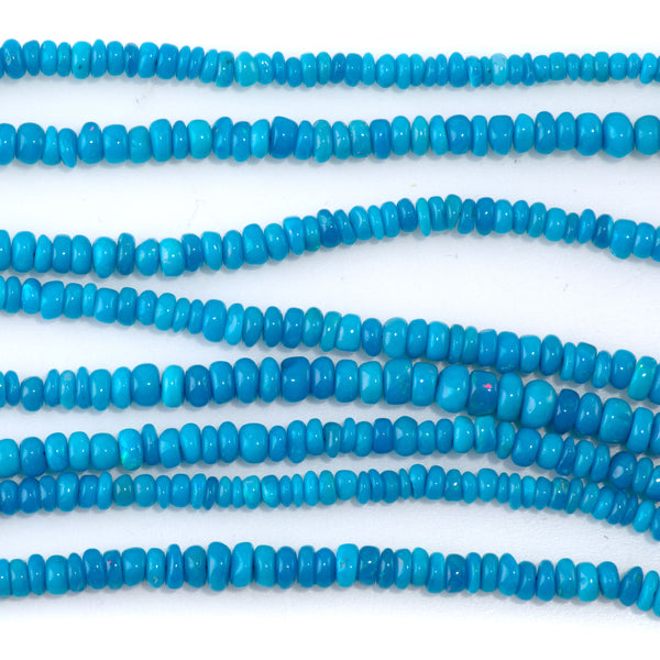 Ethiopian Opal 1-5mm (Dyed) Sky Blue Graduated Rondelle - 18 Inch