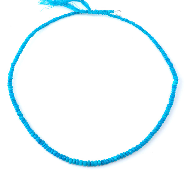 Ethiopian Opal 1-5mm (Dyed) Sky Blue Graduated Rondelle - 18 Inch