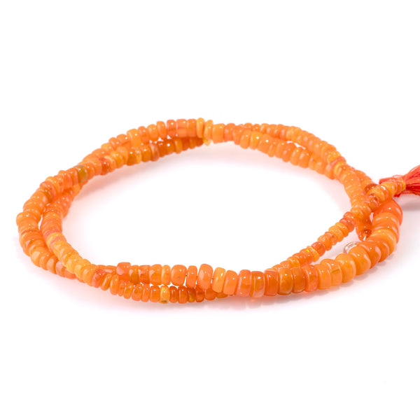 Ethiopian Opal 1-6mm (Dyed) Orange Graduated Rondelle - 17 Inch
