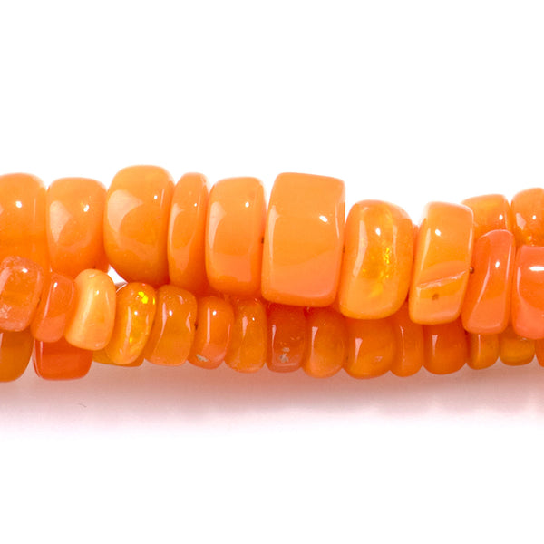 Ethiopian Opal 1-6mm (Dyed) Orange Graduated Rondelle - 17 Inch