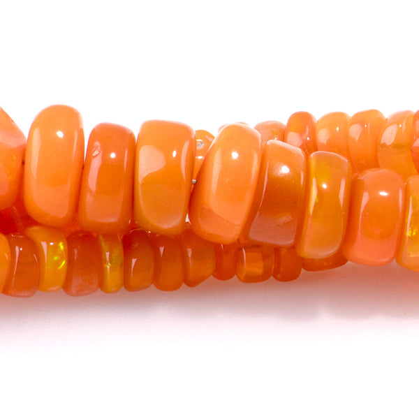 Ethiopian Opal 1-8mm (Dyed) Orange Graduated Rondelle - 17 Inch